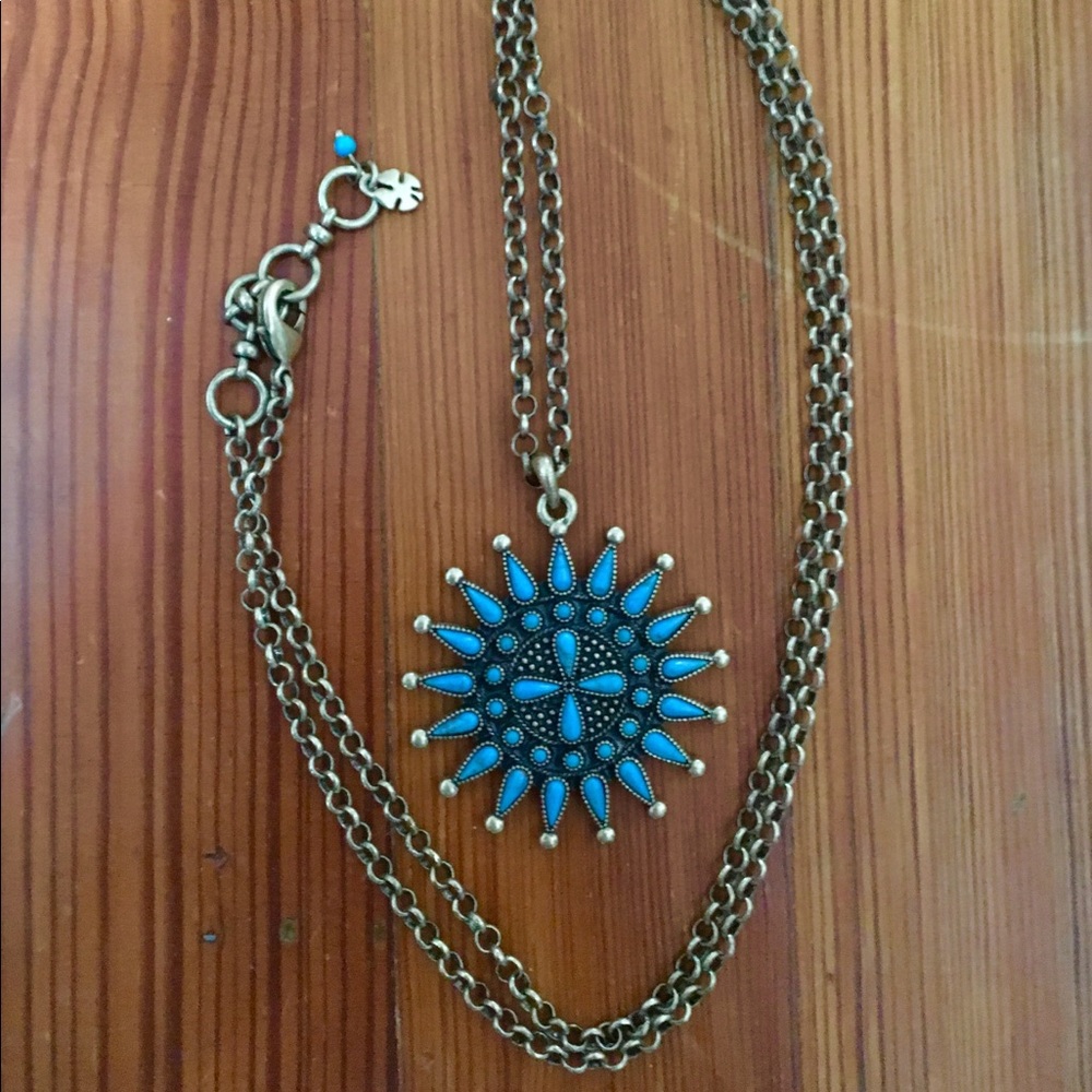Lucky Brand long necklace turquoise | Western